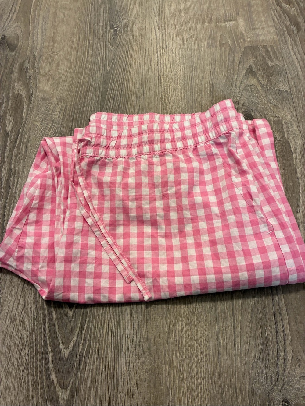 New GAP Poplin Pink Gingham Cotton Pajama Pants XL - Picture 9 of 12